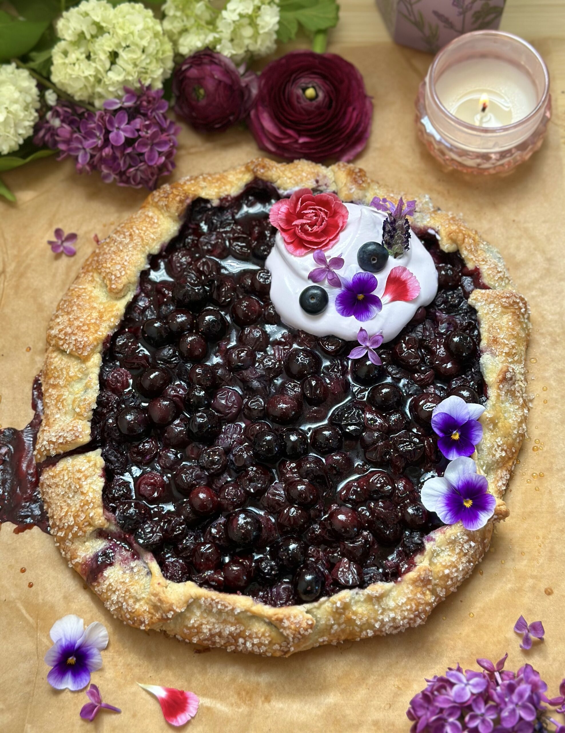 Blueberry Galette with Lavender Cream